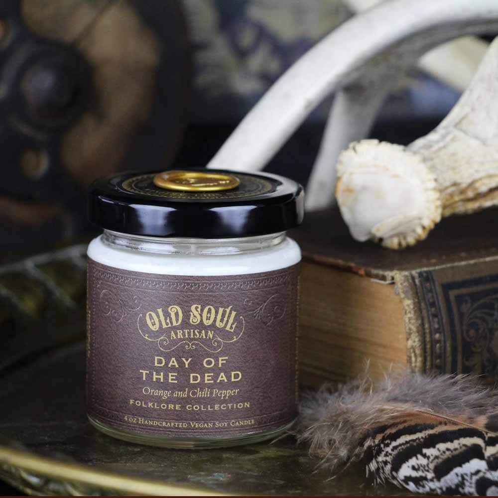 4 oz Soy Candle - Day of the Dead (orange and chili pepper)